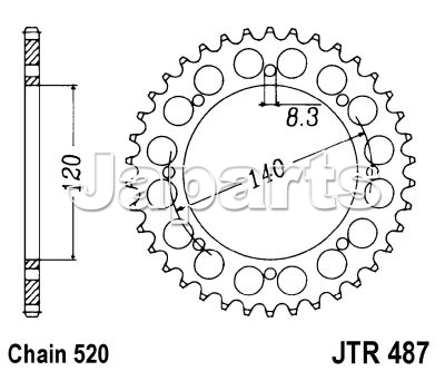 JT Rear Sprocket 487.44