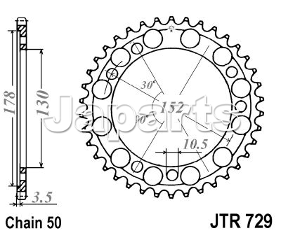 JT Rear Sprocket 729.46