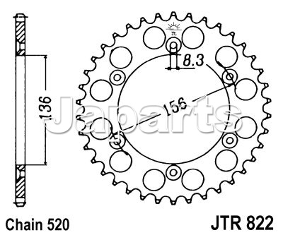 JT Rear Sprocket 822.42