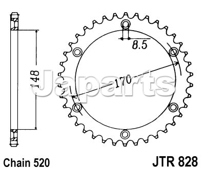 JT Rear Sprocket 828.48