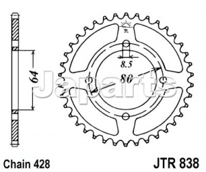 JT Rear Sprocket 838.49